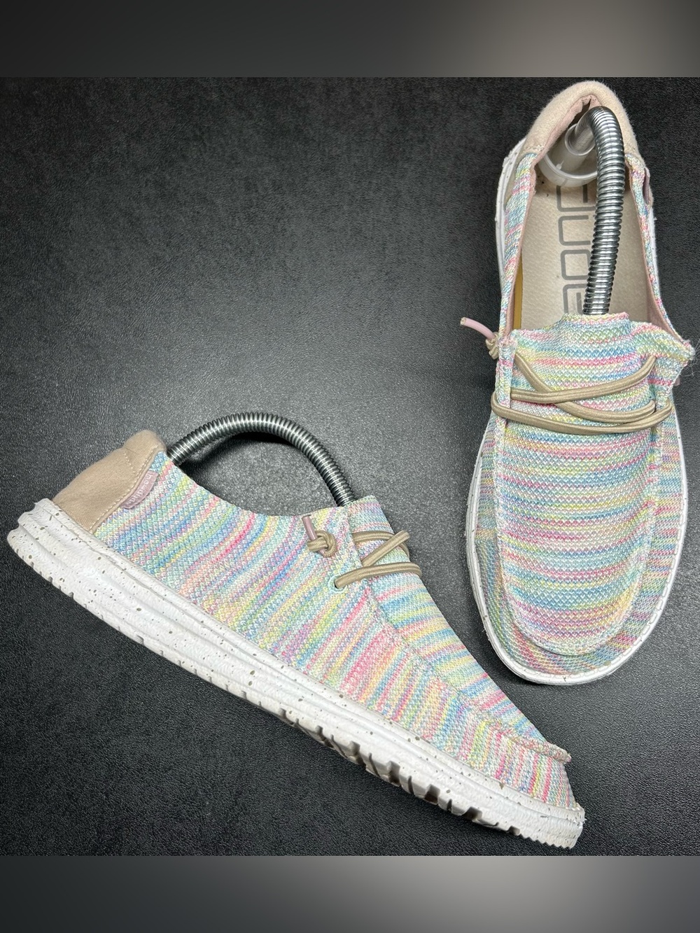Hey Dude Women’s Size 9 Wendy Sox Rainbow Aurora White Slip On Shoe